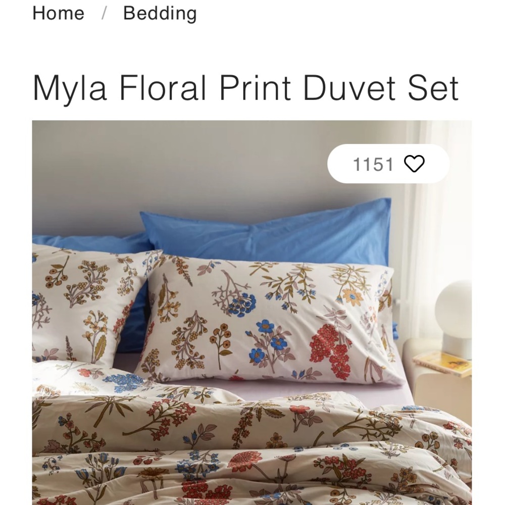 Urban outfitters MYLA floral duvet set - NEW!  Full/ Queen